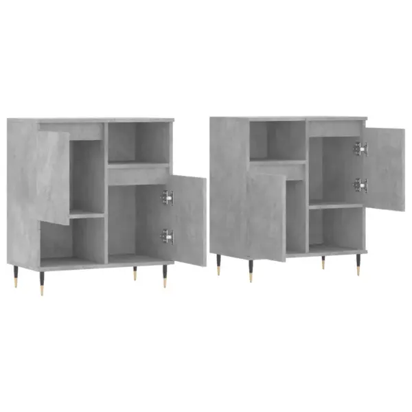Betoonhall puhvetkapp, 2 tk, tehispuit ja metall, 120 x 35 x 70 cm - 4