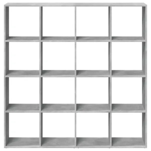 Raamaturiiul 16 avatud riiuliga, betoonhall tehispuit, 137,5 x 29 x 137,5 cm – 5