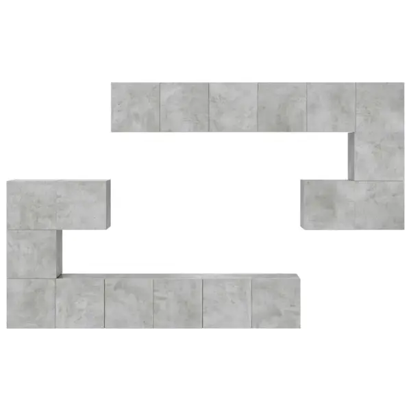 10-osaline seinale kinnitatavate telerikappide komplekt, betoonhall tehispuit – 6