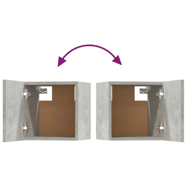 5-osaline seinale paigaldatav telerikappide komplekt, betoonhall tehispuit – 14