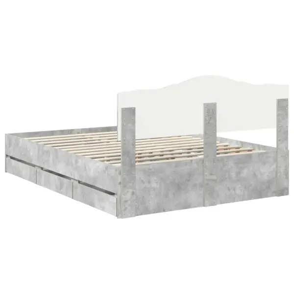 6 sahtliga voodiraam peatsiga, betoonhall insenerpuit, 150 x 200 cm – 10