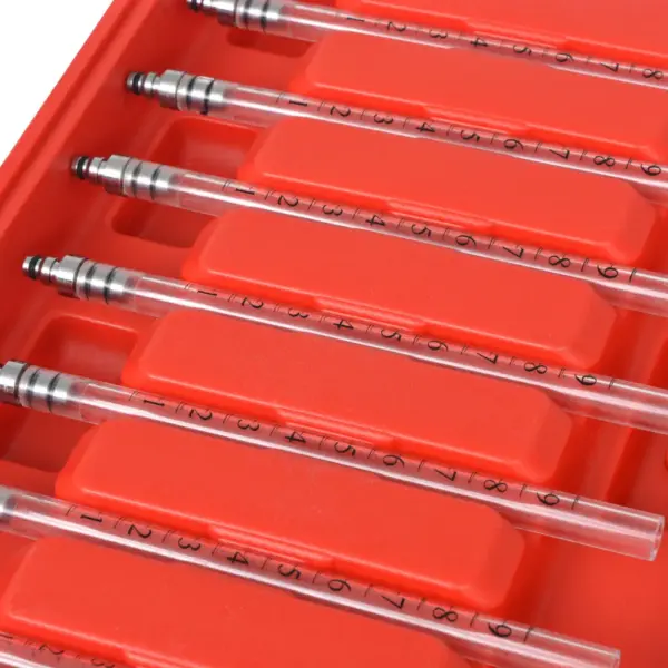 Common rail diiselpihustite tagasivoolu testerikomplekt, 8 silindrile, adapteritega Bosch, Siemens, Delphi ja Denso pihustitele – 6