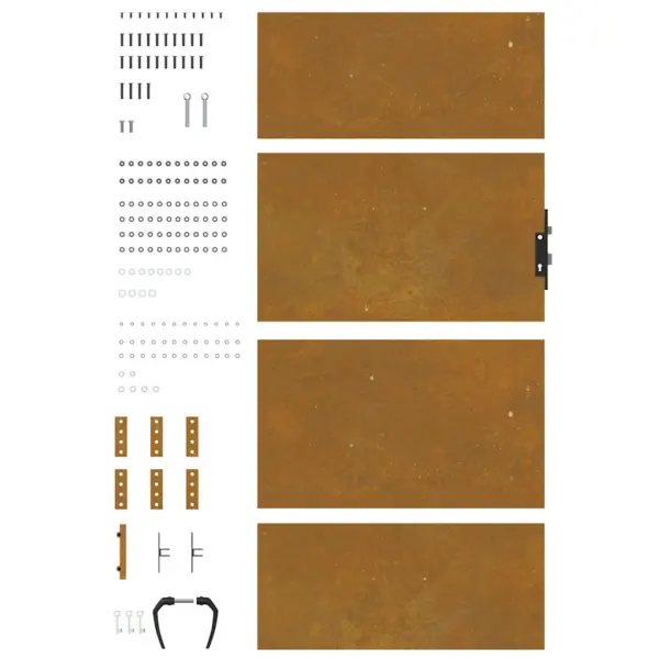 Täisprivaatsusega corten-terasest aiavärav, 85 x 175 cm, roostes toon - 11
