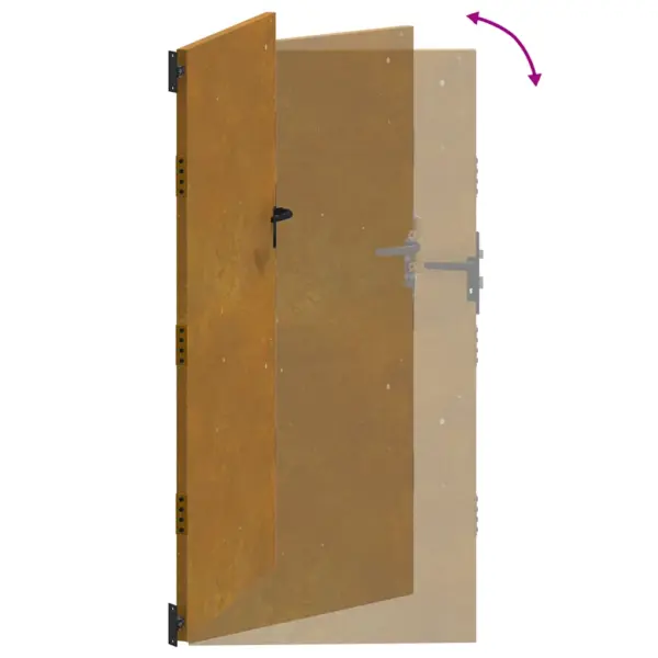 Täisprivaatsusega corten-terasest aiavärav, 85 x 175 cm, roostes toon - 8