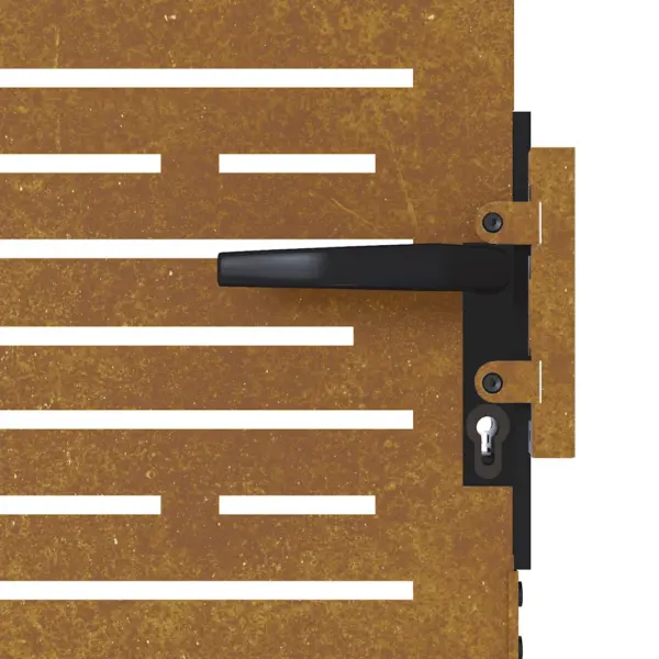 Corten-terasest aiavärav laserlõikega, roostes toonis, 85 x 75 cm – 9