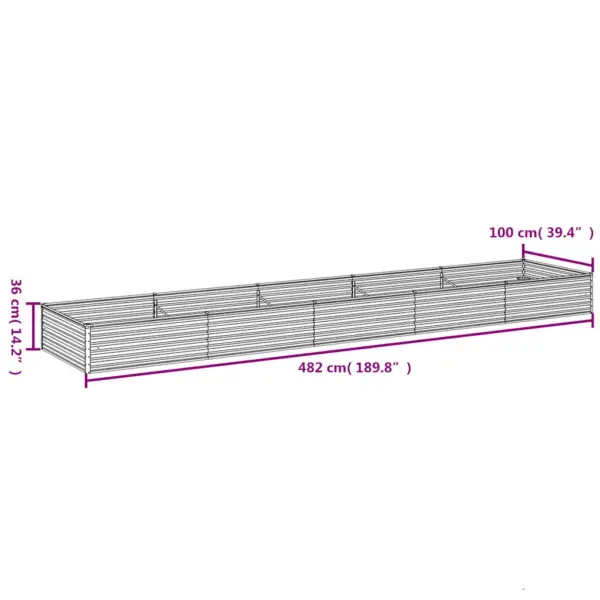 Mahukas Corten-terasest taimekast, roostevärvi, 482 x 100 x 36 cm – 7