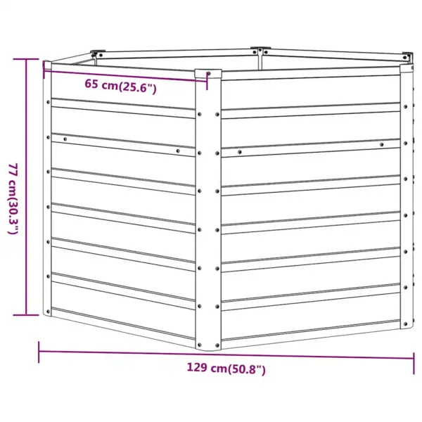 Corteni terasest kuusnurkne taimekast, roostes, 129 x 129 x 77 cm – 7