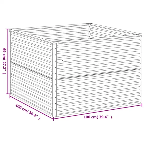 Corteni terasest taimekast, roostevärvi, 100 x 100 x 69 cm – 7