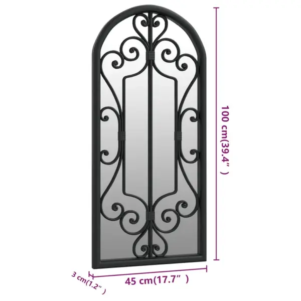 Dekoratiivne seinapeegel musta rauast raamiga, 100 x 45 cm, siseruumidesse – 6