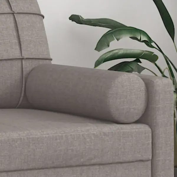 Dekoratiivsed rullpadjad 2 tk, pruunikashall kangas, Ø15 x 50 cm – 5