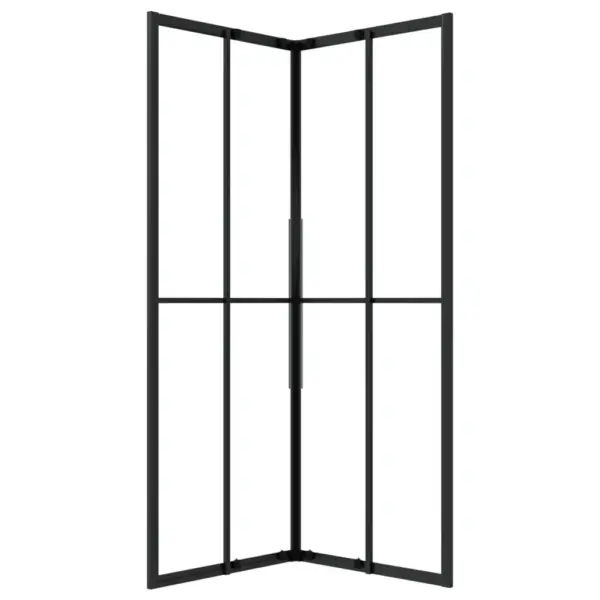 Dušikabiin läbipaistva ESG klaasiga, must raam, 80 x 80 x 180 cm – 4