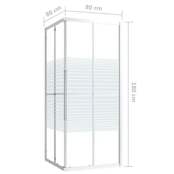 Dušikabiin trükiga ESG-klaasist ja alumiiniumraamiga, 80 x 80 x 180 cm, läbipaistev/valge – 9