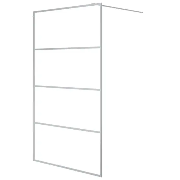 Dušinurga sein hõbedase raamiga, läbipaistev ESG-klaas, reguleeritav 114–115 x 195 cm – 2