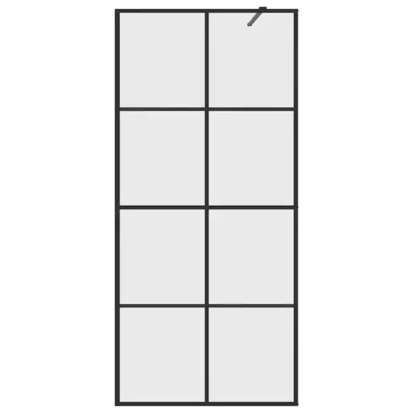 Dušinurga sein läbipaistvast ESG-klaasist, must alumiiniumraam, 90 x 195 cm – 4