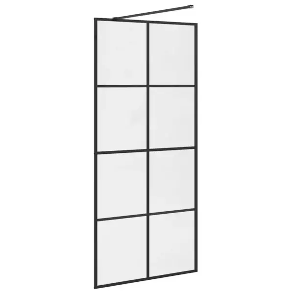 Dušinurga sein läbipaistvast ESG-klaasist, must alumiiniumraam, 90 x 195 cm – 6