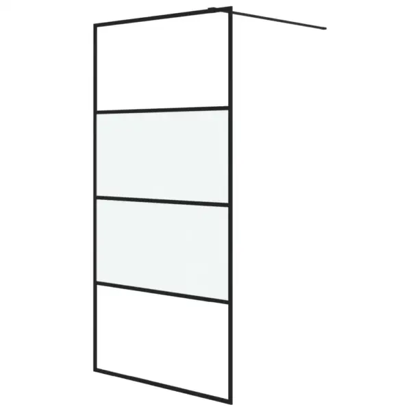 Dušinurga sein poolmati ESG-klaasiga, must raam, 100 x 195 cm – 2