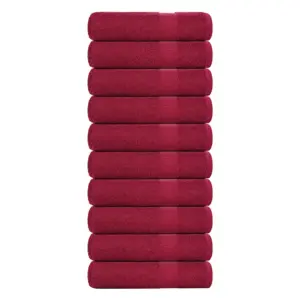 Duširätikute komplekt FROGN, 10 tk, bordoopunane, 70 x 140 cm, 100% puuvill, 360 g/m²