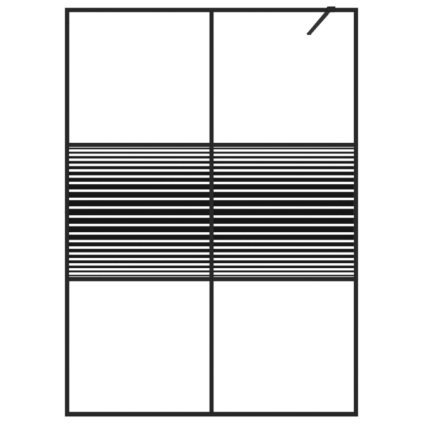 Dušisein musta alumiiniumraamiga, triibuline ESG-klaas, 140 x 195 cm – 3