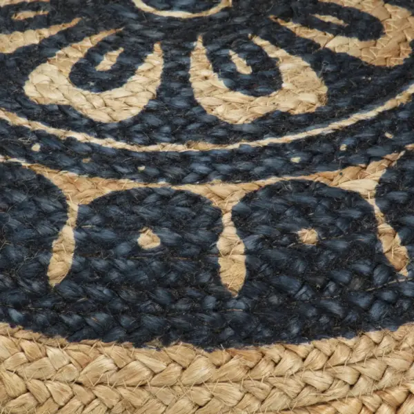 Käsitsi kootud džuudist tumba sinise mustriga, 45 x 30 cm – 3