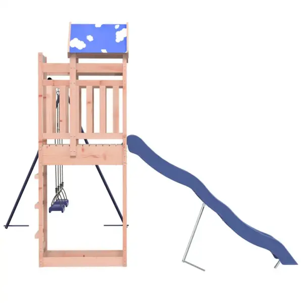 Ebatsuugapuidust õuemänguväljak liumäe ja kahekohalise kiigega, sinine, 307,5 x 350 x 239 cm – 5