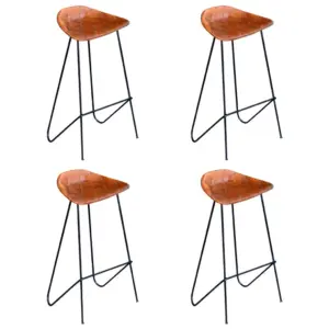 Ehtsast nahast baaripukid, pruun/must, 4 tk, 42 x 45 x 86 cm