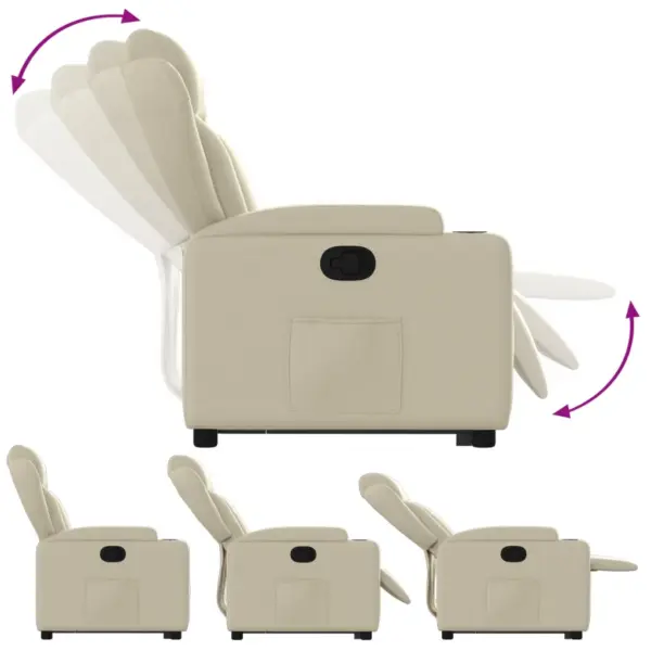 Elektriline püstitõusmist toetav lamamistugitool, kreemjas kunstnahk – 7