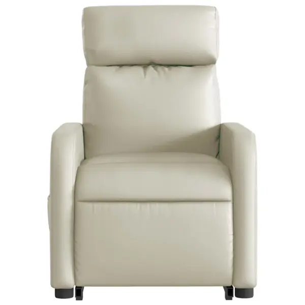 Elektriline püstitõusmist toetav lamamistugitool, kreemjasvalge kunstnahk – 9
