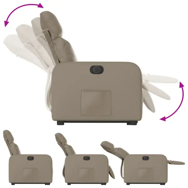 Elektriline püstitõusmist toetav lamamistugitool, cappuccino kunstnahk – 7