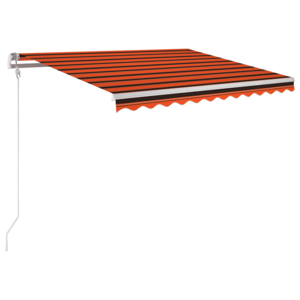 Elektriline terrassimarkiis LED-valgustuse ja tuuleanduriga, 300 x 250 cm, oranž/pruun, valge raam – 2