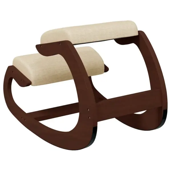 Ergonoomiline kiikuv põlvitustool, kreemjasvalge, kase- ja tammevineer, 55 x 84 x 55 cm – 5