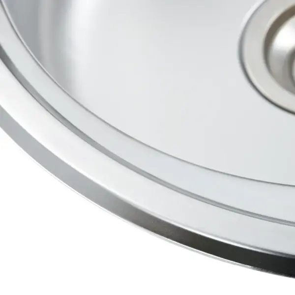 Eriti sügav ümmargune köögivalamu sõela ja haisulukuga, harjatud roostevaba teras, hõbedane, 48 x 16 cm – 6