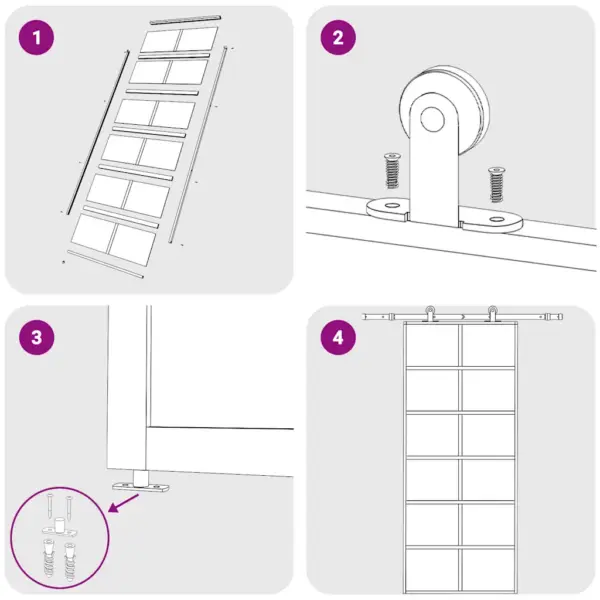 Läbipaistvast ESG-klaasist liuguks musta alumiiniumraamiga, 90 x 205 cm – 6