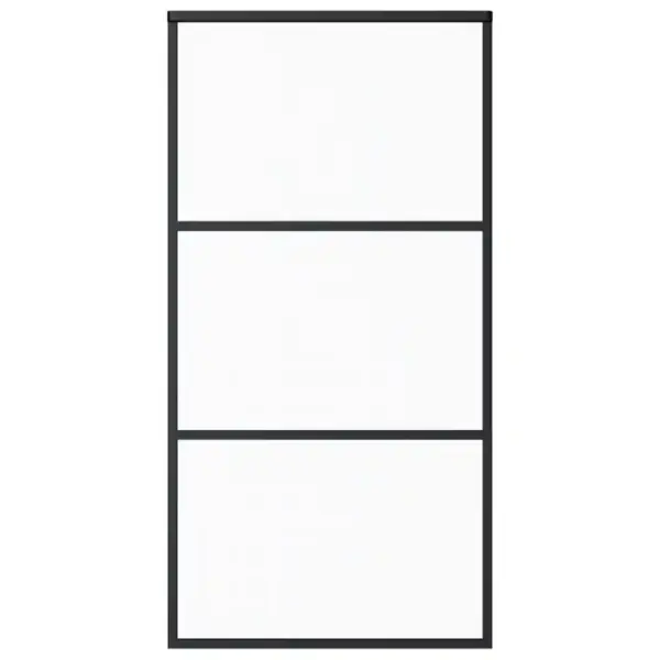 Läbipaistev ESG-klaasist liuguks musta alumiiniumraamiga, 102 x 205 cm – 2