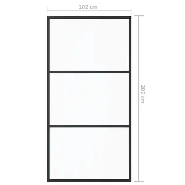 Läbipaistev ESG-klaasist liuguks musta alumiiniumraamiga, 102 x 205 cm – 6