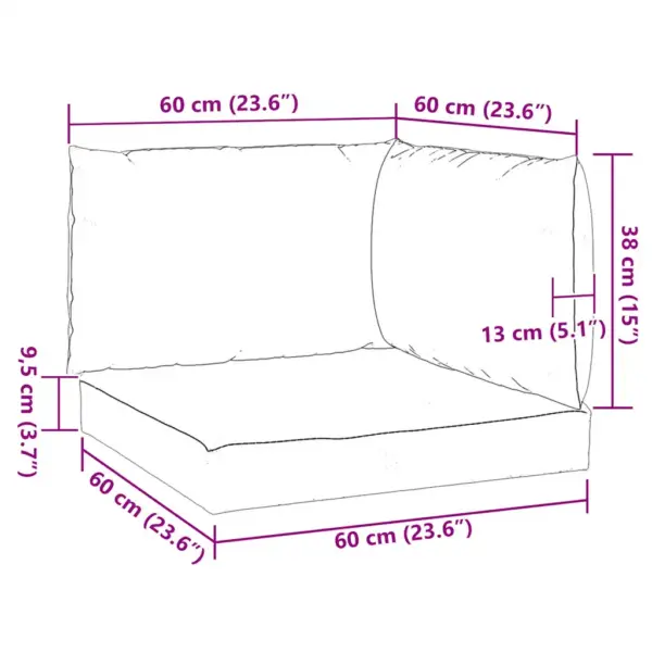 Euroaluse diivanipadjad 3-osaline komplekt, hall vett tõrjuv oxford-kangas – 10