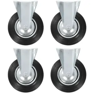 Fikseeritud kummirattad mööblile ja seadmetele, must, 200 mm, plaadiga 135 x 105 mm, 180 kg, 4 tk