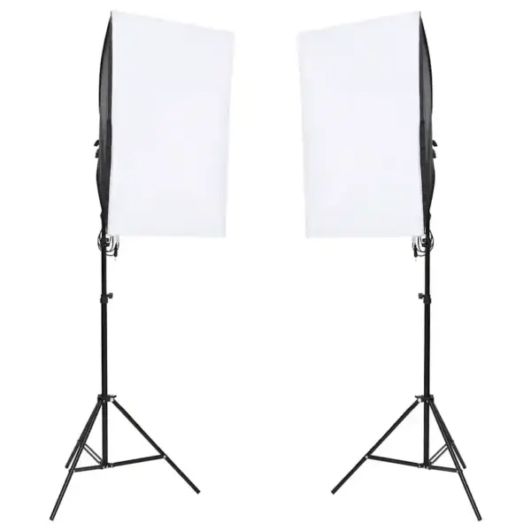Fotostuudiokomplekt softbox-valgustuse ja musta taustaga, 2 LED softboxi 40 x 60 cm, taust 300 x 300 cm – 2