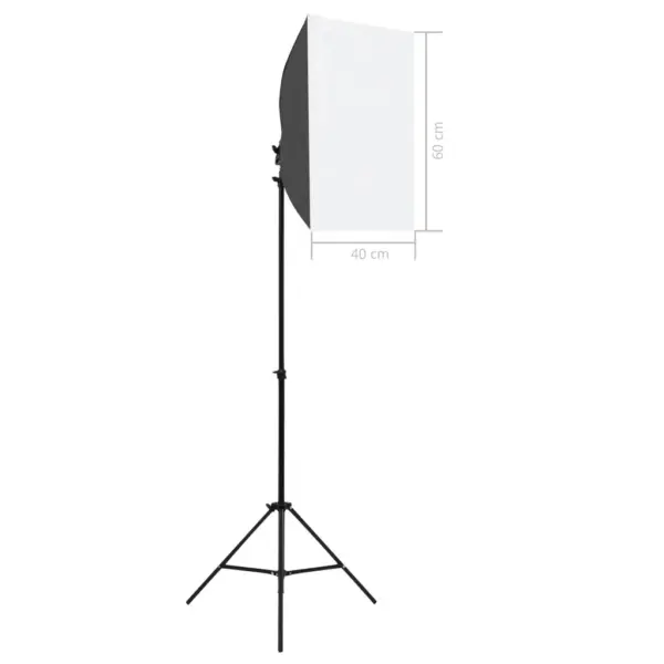 Fotostuudiokomplekt softbox-valgustuse ja musta taustaga, 2 softboxi, taustasüsteem 155–300 cm, taust 600 x 300 cm – 4