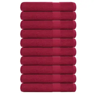 Saunalinad FROGN, 10 tk, bordoopunane, 80 x 200 cm, 100% puuvill, 360 g/m²