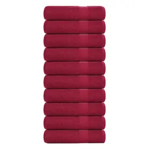 Puuvillased käterätikud FROGN, 10 tk, bordoopunane, 50 x 100 cm, 360 g/m²