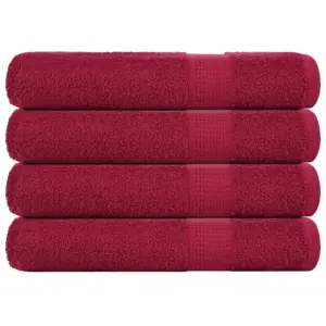 Suured puuvillased rätikud FROGN, 4 tk, bordoopunane, 100 x 200 cm, 360 g/m², OEKO-TEX