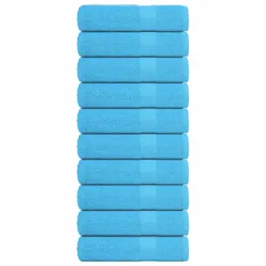 Vannirätikute komplekt FROGN, 10 tk, türkiissinine, 100 x 150 cm, 100% puuvill, 360 g/m²