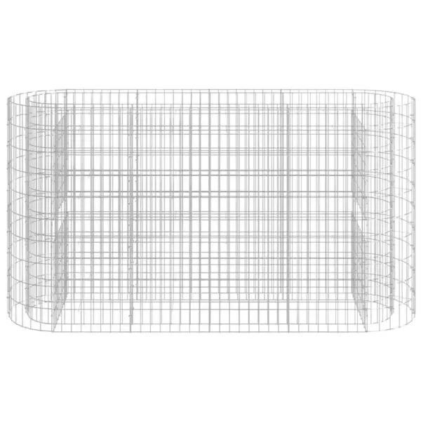 Gabioon-taimelava aiapiirdeks, hõbedane tsingitud raud, 190 x 50 x 100 cm – 3