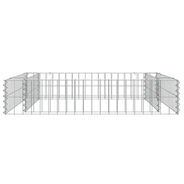 Gabioon-taimelava lillepeenra piiramiseks, tsingitud teras, hõbedane, 100 x 100 x 20 cm – 6