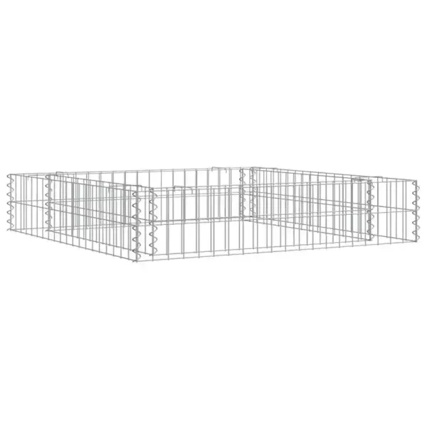 Gabioon-taimelava lillepeenra piiramiseks, tsingitud teras, hõbedane, 100 x 100 x 20 cm – 7