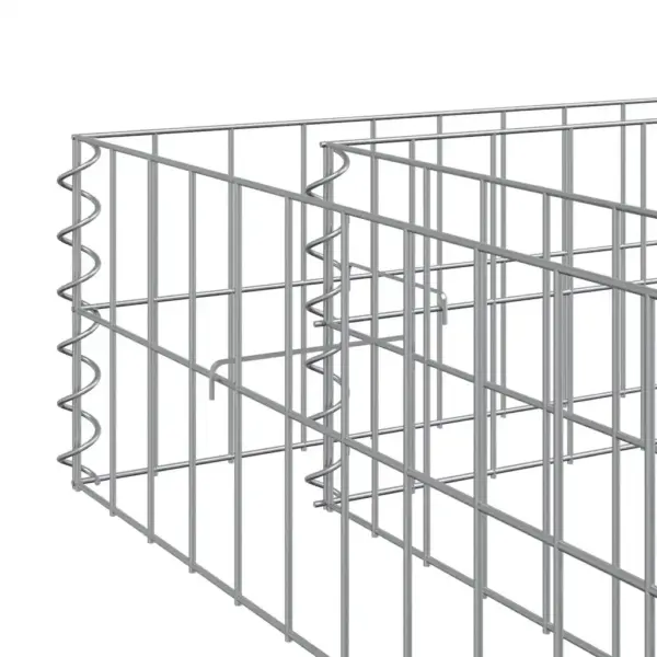 Gabioon-taimelava lillepeenra piiramiseks, tsingitud teras, hõbedane, 100 x 100 x 20 cm – 8