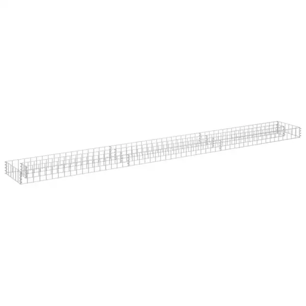 Gabioon-taimelava tsingitud terasest, hõbedane, 270 x 30 x 10 cm – 2