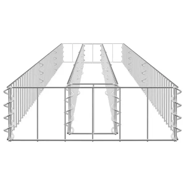 Gabioon-taimelava tsingitud terasest, hõbedane, 270 x 30 x 10 cm – 5