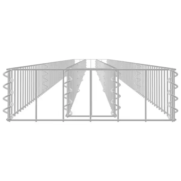Gabioon-taimelava tsingitud terasest, hõbedane, 450 x 30 x 10 cm – 4