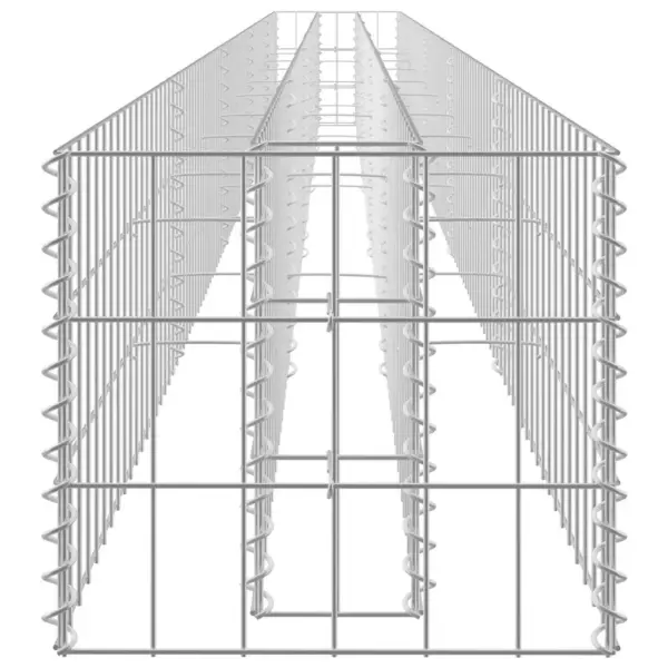 Gabioon-taimelava aias ja siseõues, tsingitud teras, hõbedane, 450 x 30 x 30 cm – 5
